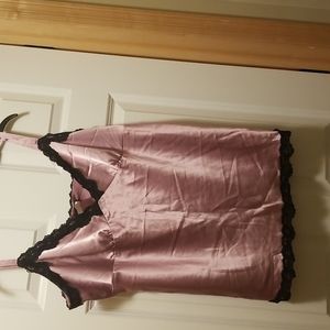 Torrid Pink with Black Lace Camisole